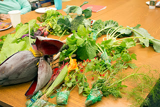 flowers, herbs, and vegetables