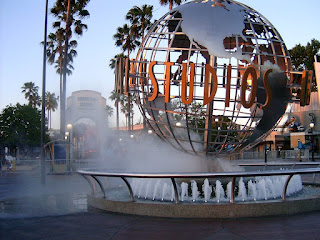 Universal Studios theme park in California has big steel ball twirling