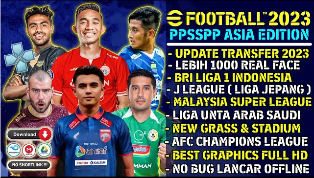 eFootball PES 2023 PPSSPP Liga Eropa & Indonesia New Full Update Transfer &  Kits Best Graphics HD 