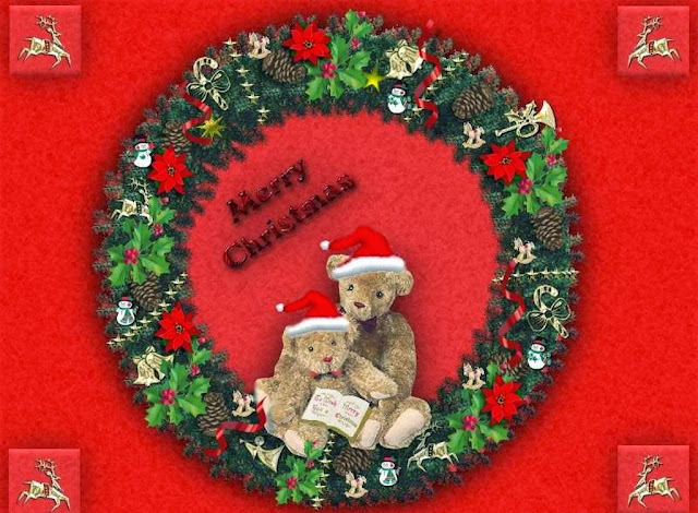 Best Christmas Teddy Bear HD Wallpaper Free