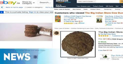 gambar kotoran sapi laris di situs Amazon dan ebay 
