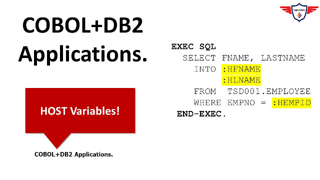 Host Variables in DB2, Host variables in COBOL