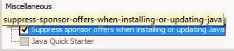 Java suppress sponsor offers