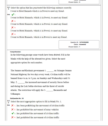 OAVS Previous Year Questions Paper