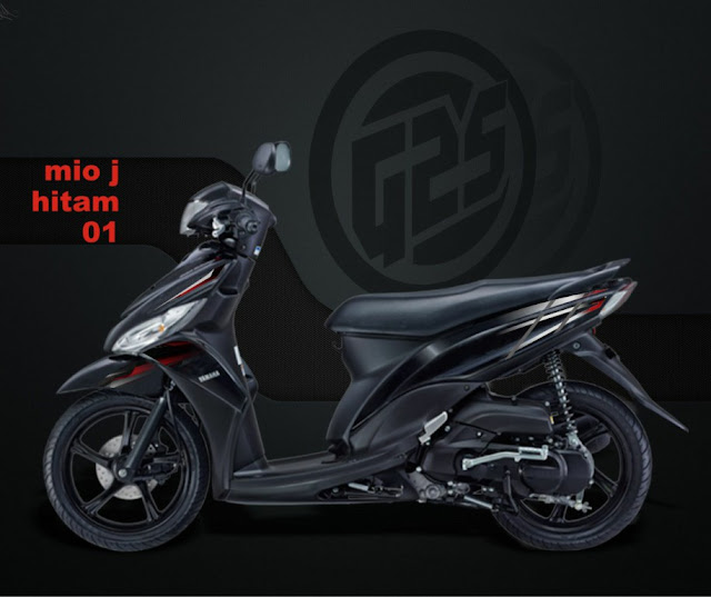 Stiker motor Yamaha Mio J desain full black by G2STIKER.com