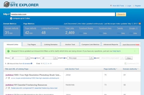 Open Site Explorer