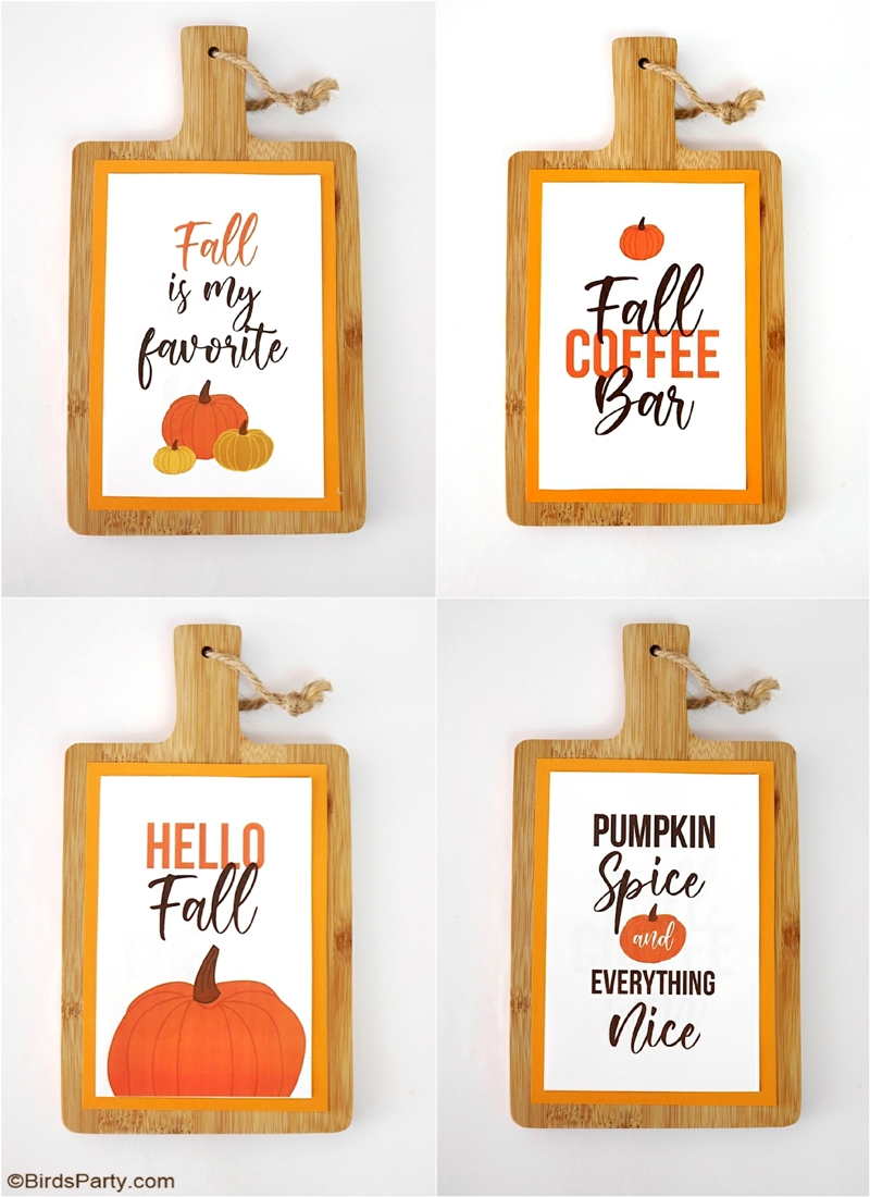 DIY Décorations d'Automne et Coffee Bar - des projets d'artisanat faciles à décorer pour l'automne, y compris des patrons imprimables gratuits!