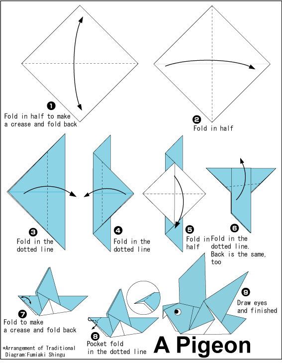  Membuat  Origami  Burung  Merpati