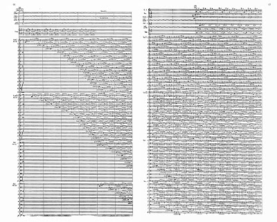 Two pages from William Kraft's Piano Concerto - with maximum string divisi.  He had the second of these pages framed and hanging on a wall.