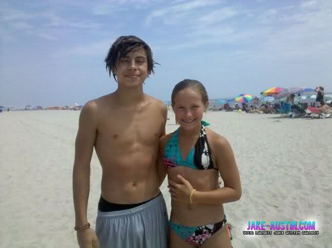 Jake T Austin Shirtless with a Fan