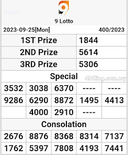 9 Lotto 4D live result 26 09 2023