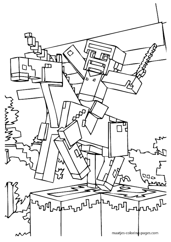 excellent minecraft coloring pages title=