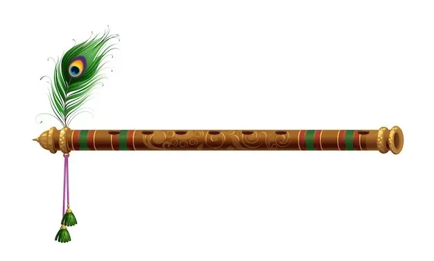 flute with peacock feather