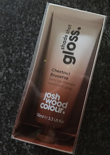 Packaging and tube of Josh Wood Colour Shade Shot Gloss - Chestnut Brunette