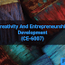 Creativity and Entrepreneurship Development (CE-6007)