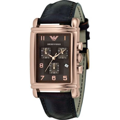 Emporio Armani AR0293 Black and Gold Chronograph Luxury Mens Watch