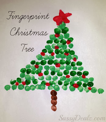 christmas fingerprint crafts for kids tree