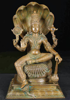 Vishnu developed from a comparatively minor god in the Vedas into the Great Preserver of the Hindu trinity, the kind and compassionate god who stood with Brahma the Creator and Shiva the Destroyer. Pala sculpture, eighth century.