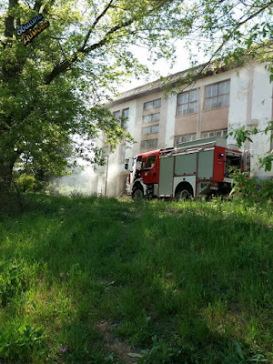 Пожар в бившият техникум по икономика в Димово 21.04.2019