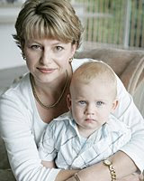 Julie Evans and Logan. Photo / Chris Skelton 