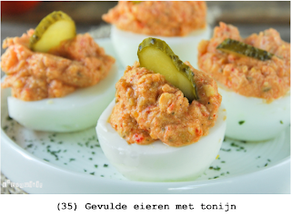 Tonijn, augurken, gegrilde paprika