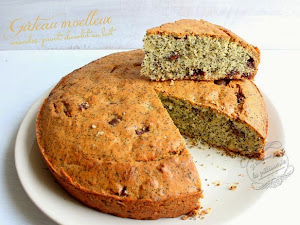 Gâteau aux amandes, pavot et chocolat au lait