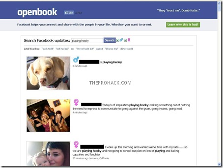 Easily Search Facebook status updates – another Facebook privacy panic