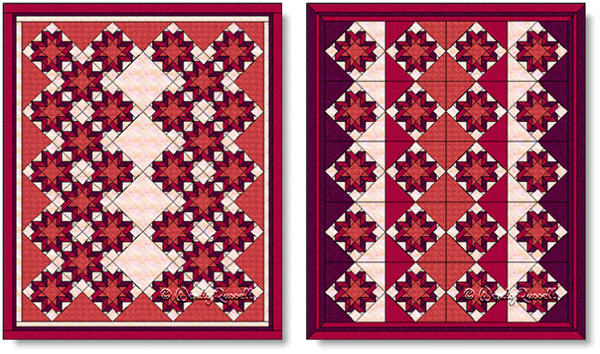 Quilts designed using the RIBBON STAR quilt block - images © Wendy Russell