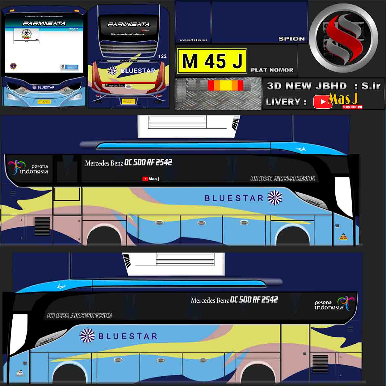 livery bus blue star