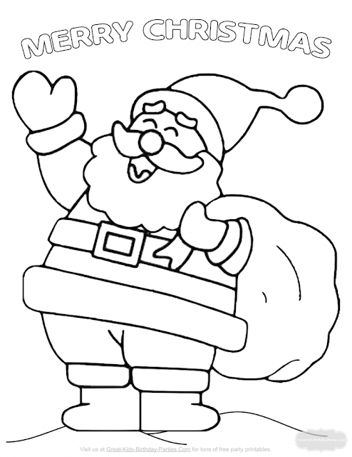 Cute Santa Christmas coloring pages 3