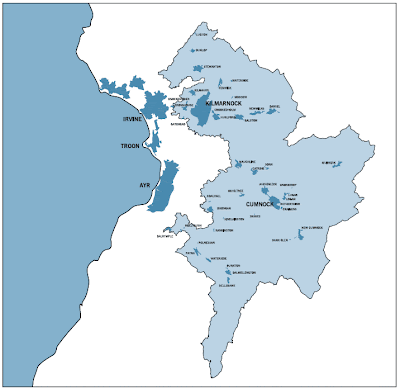 Map of East Ayrshire Province Area