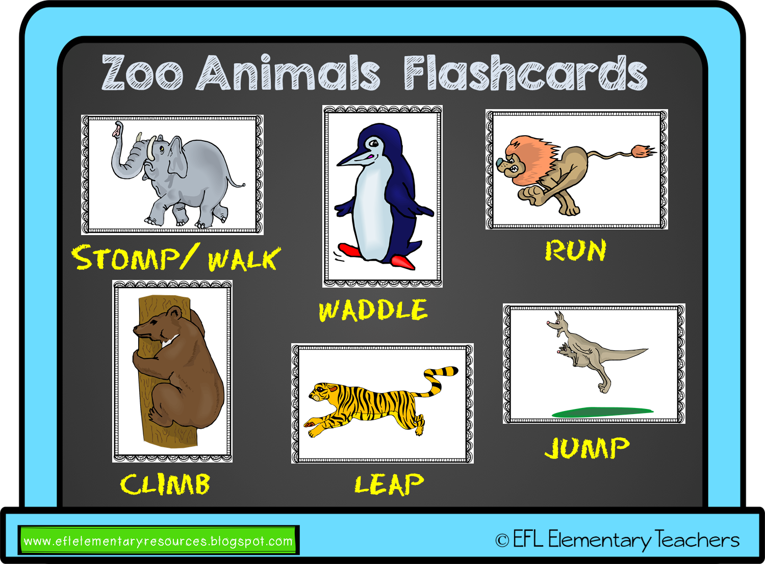 Efl Elementary Teachers Zoo Animal Move Resources For