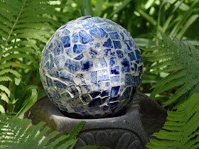 Flow Blue Mosaic Ball by Jeanne Selep
