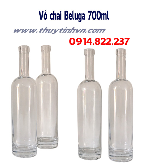sự đẳng cấp đặc biệt của mẫu vỏ chai thủy tinh dung tích 700ml Beluga