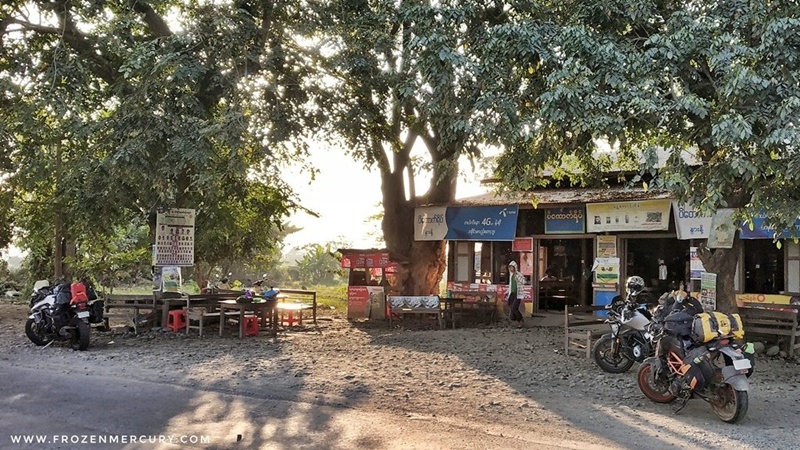 Evening tea break on route to Gangaw, Myanmar