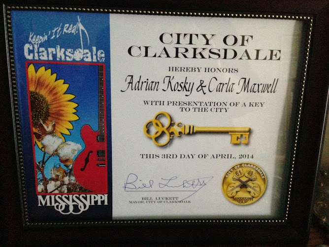 Adrian Kosky and Carla Maxwell Awarded Key to the City of Clarksdale, Mississippi