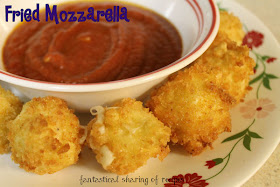 Fried Mozzarella - Panko-coated mozzarella fried to crunchy perfection #appetizer #recipe