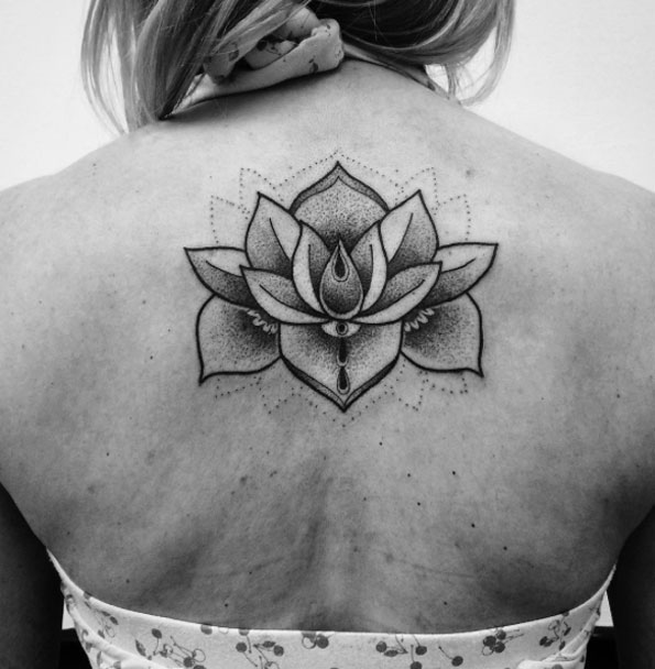 Este dotwork flor de lótus costas