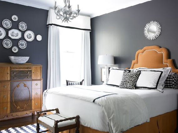 Bedroom with Grey Walls