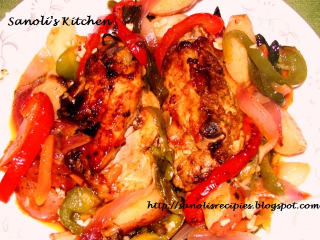 Roasted chicken with vegetable