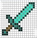 Perler Bead Minecraft Diamond Sword Grid Pattern posted at 10:19 AM