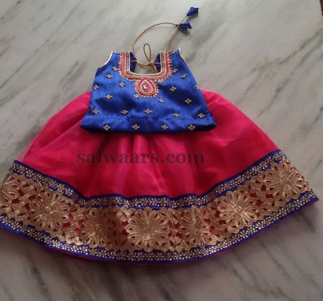 Simple Patch Lehenga with Rich Blouse