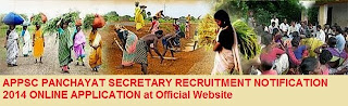 APPSC PANCHAYAT SECRETARY Notification, Online Application 2014