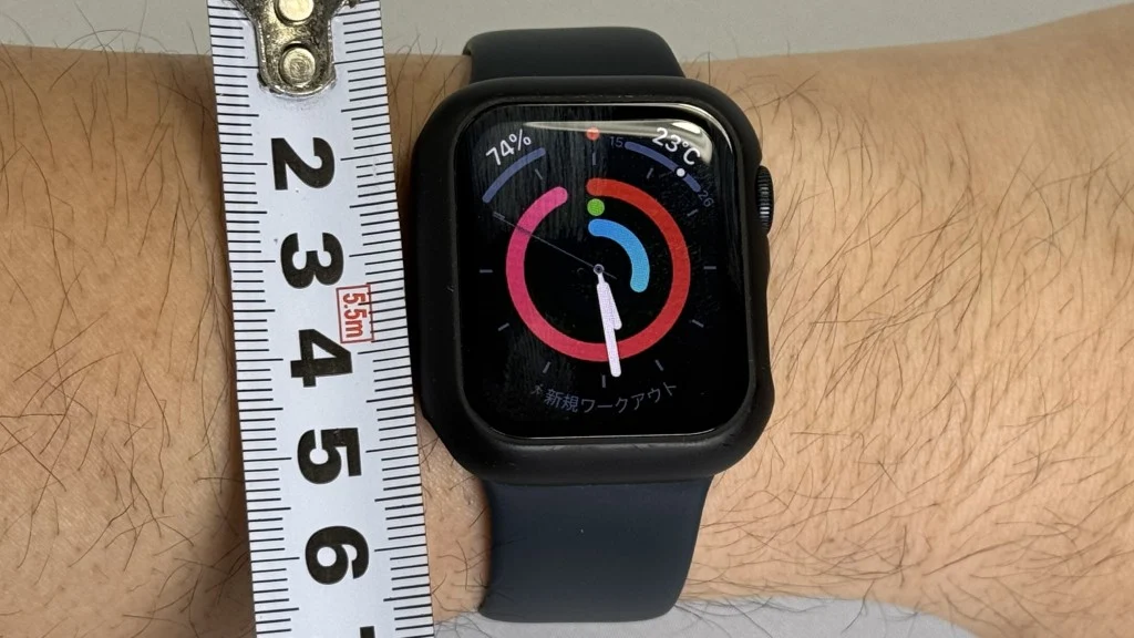 AppleWatch SE2腕に実際に付けた画像