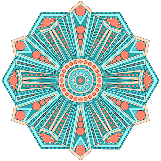 Geometric mandala with a blank version for coloring