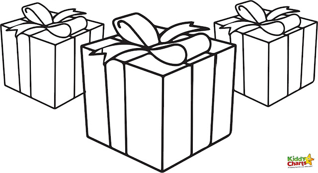 easy Christmas present coloring pages 4