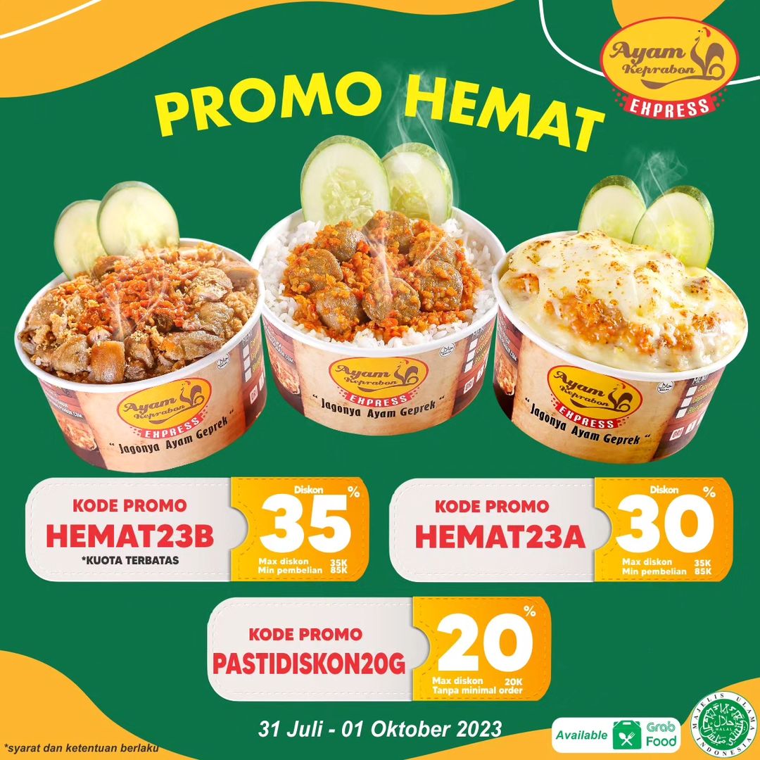 Ayam Keprabon Promo Diskon Hingga 35% khusus pemesanan via Grabfood