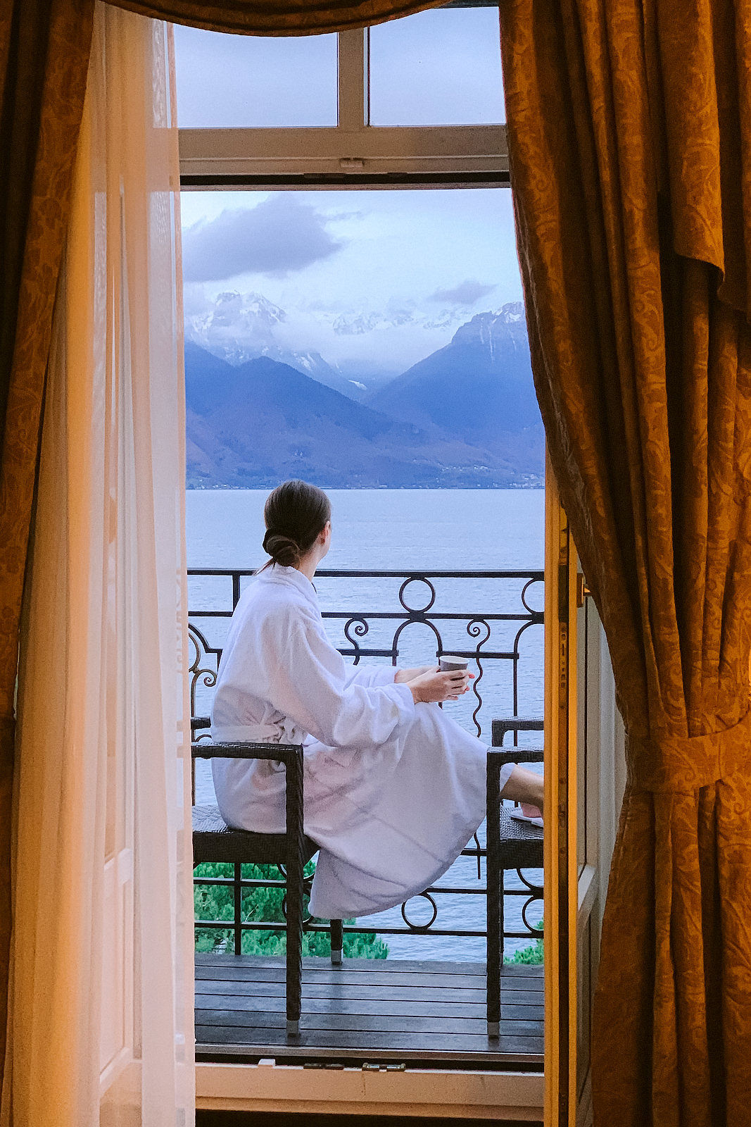 Ausblick aus dem Hotel auf den Genfersee in Montreux
