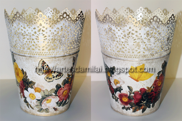 Vaso da Ikea com decoupage