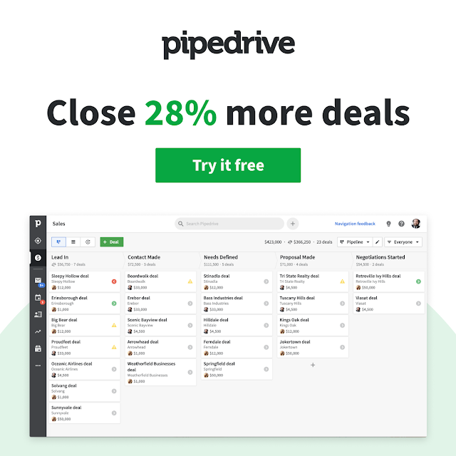 Try Pipedrive free for 30 days